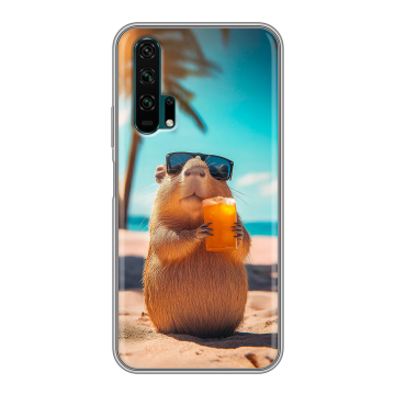 Силиконовый противоударный чехол на Huawei Honor 20 Pro с принтом Капибара