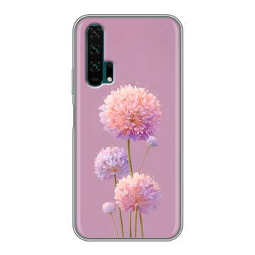Силиконовый противоударный чехол на Huawei Honor 20 Pro с принтом Цветы Силиконовый противоударный чехол на Huawei Honor 20 Pro с принтом Цветы