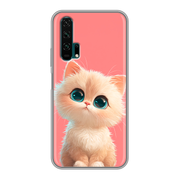 Силиконовый противоударный чехол на Huawei Honor 20 Pro с принтом Розовый котенок Силиконовый противоударный чехол на Huawei Honor 20 Pro с принтом Розовый котенок