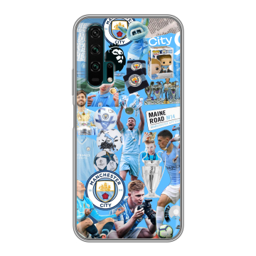 Силиконовый противоударный чехол на Huawei Honor 20 Pro с принтом Man City Манчестер Сити