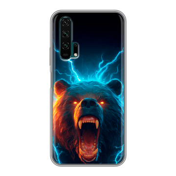 Силиконовый противоударный чехол на Huawei Honor 20 Pro с принтом Медведь