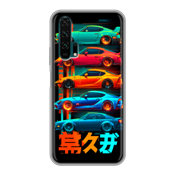 Силиконовый противоударный чехол на Huawei Honor 20 Pro с принтом машины тачки