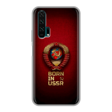 Силиконовый противоударный чехол на Huawei Honor 20 Pro с принтом Флаг Герб СССР