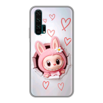 Силиконовый противоударный чехол на Huawei Honor 20 Pro с принтом Labubu Лабубу