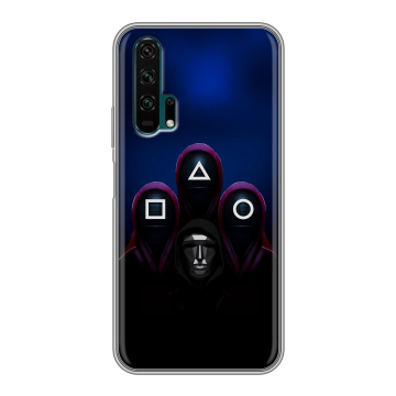 Силиконовый противоударный чехол на Huawei Honor 20 Pro с принтом Игра Кальмара