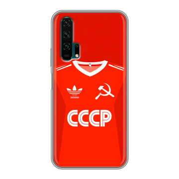 Силиконовый противоударный чехол на Huawei Honor 20 Pro с принтом Флаг Герб СССР