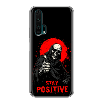 Силиконовый противоударный чехол на Huawei Honor 20 Pro с принтом смешной скелет