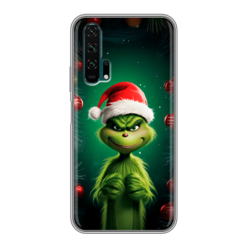 Силиконовый противоударный чехол на Huawei Honor 20 Pro с принтом Гринч Новый год Рождество