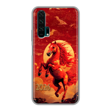 Силиконовый противоударный чехол на Huawei Honor 20 Pro с принтом Новый год