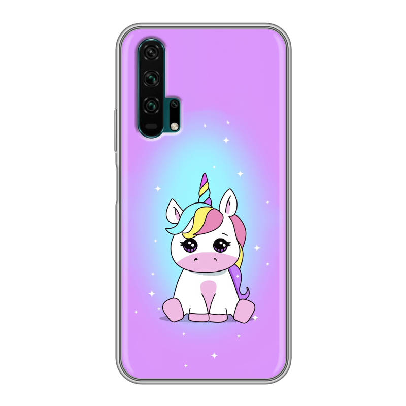 Силиконовый противоударный чехол на Huawei Honor 20 Pro с принтом Единорог Силиконовый противоударный чехол на Huawei Honor 20 Pro с принтом Единорог