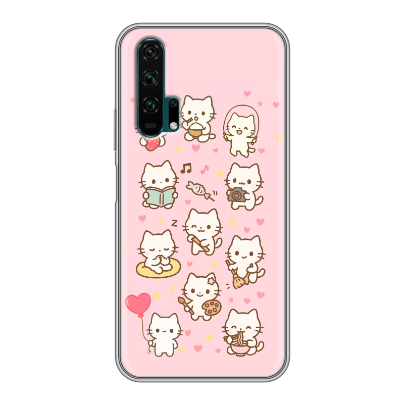 Силиконовый противоударный чехол на Huawei Honor 20 Pro с принтом Hello Kitty Хелоу Кити Силиконовый противоударный чехол на Huawei Honor 20 Pro с принтом Hello Kitty Хелоу Кити