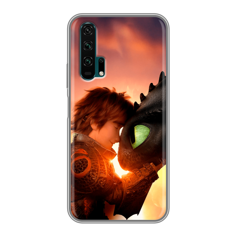 Силиконовый противоударный чехол на Huawei Honor 20 Pro с принтом Как приручить дракона Силиконовый противоударный чехол на Huawei Honor 20 Pro с принтом Как приручить дракона