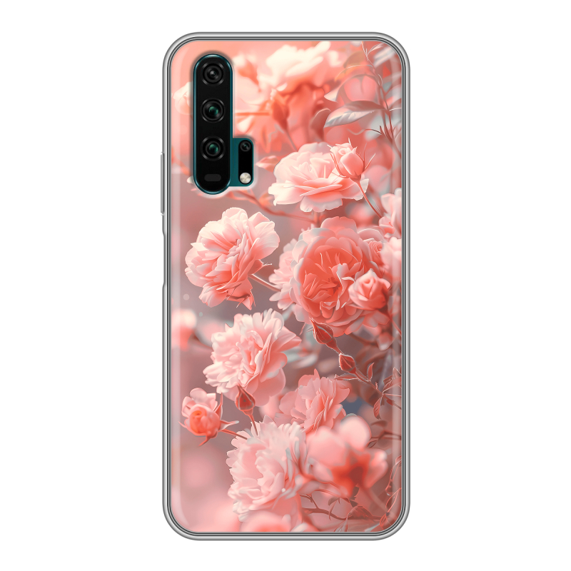 Силиконовый противоударный чехол на Huawei Honor 20 Pro с принтом Розы цветы Силиконовый противоударный чехол на Huawei Honor 20 Pro с принтом Розы цветы