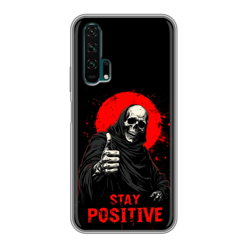 Силиконовый противоударный чехол на Huawei Honor 20 Pro с принтом смешной скелет Силиконовый противоударный чехол на Huawei Honor 20 Pro с принтом смешной скелет