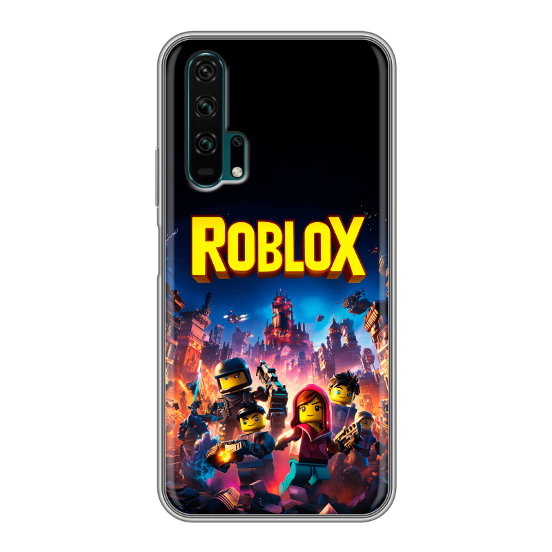 Силиконовый противоударный чехол на Huawei Honor 20 Pro с принтом Roblox Роблокс Силиконовый противоударный чехол на Huawei Honor 20 Pro с принтом Roblox Роблокс