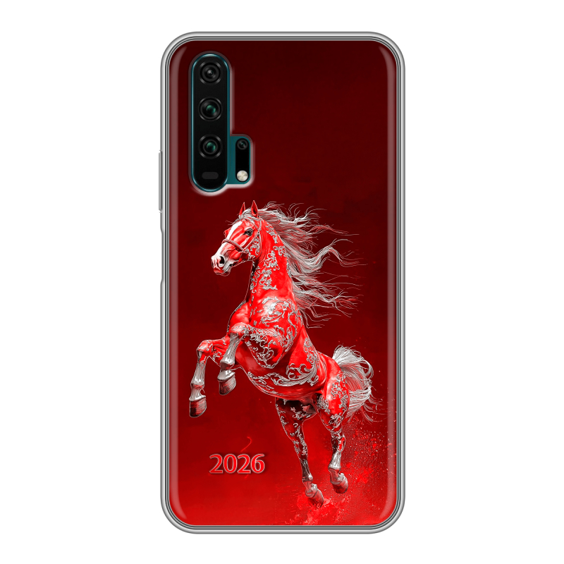 Силиконовый противоударный чехол на Huawei Honor 20 Pro с принтом Новый год Силиконовый противоударный чехол на Huawei Honor 20 Pro с принтом Новый год