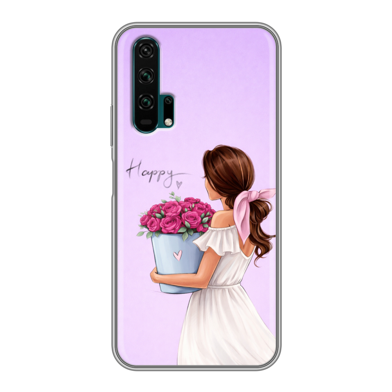 Силиконовый противоударный чехол на Huawei Honor 20 Pro с принтом женский Силиконовый противоударный чехол на Huawei Honor 20 Pro с принтом женский