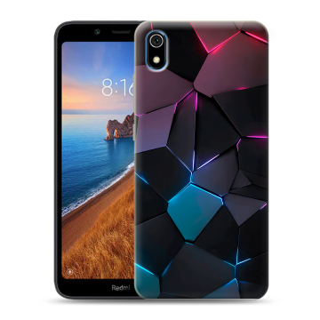 Силиконовый чехол на Xiaomi RedMi 7A с принтом Геометрия неона Силиконовый чехол на Xiaomi RedMi 7A с принтом Геометрия неона