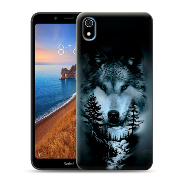 Силиконовый чехол на Xiaomi RedMi 7A с принтом Лесной волк Силиконовый чехол на Xiaomi RedMi 7A с принтом Лесной волк