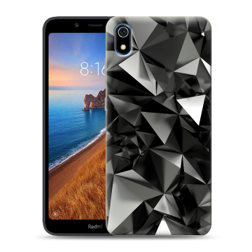 Силиконовый чехол на Xiaomi RedMi 7A с принтом Черные кристаллы Силиконовый чехол на Xiaomi RedMi 7A с принтом Черные кристаллы