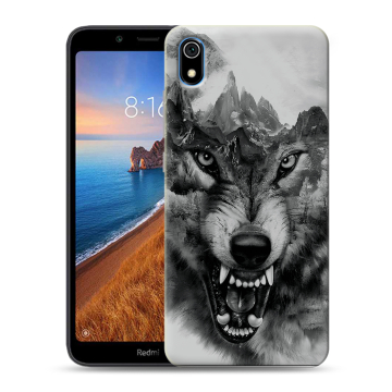 Силиконовый чехол на Xiaomi RedMi 7A с принтом Волк Силиконовый чехол на Xiaomi RedMi 7A с принтом Волк