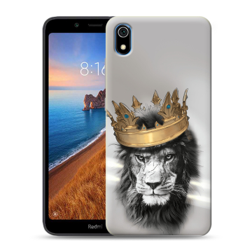 Силиконовый чехол на Xiaomi RedMi 7A с принтом Лев с короной Силиконовый чехол на Xiaomi RedMi 7A с принтом Лев с короной