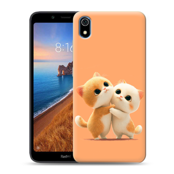Силиконовый чехол на Xiaomi RedMi 7A с принтом Милые котики Силиконовый чехол на Xiaomi RedMi 7A с принтом Милые котики