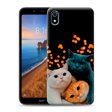 Силиконовый чехол на Xiaomi RedMi 7A с принтом Кошки Силиконовый чехол на Xiaomi RedMi 7A с принтом Кошки