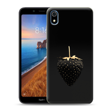 Силиконовый чехол на Xiaomi RedMi 7A с принтом Черная клубника Силиконовый чехол на Xiaomi RedMi 7A с принтом Черная клубника