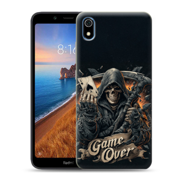 Силиконовый чехол на Xiaomi RedMi 7A с принтом Скелет карты Силиконовый чехол на Xiaomi RedMi 7A с принтом Скелет карты