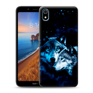 Силиконовый чехол на Xiaomi RedMi 7A с принтом Волки Силиконовый чехол на Xiaomi RedMi 7A с принтом Волки