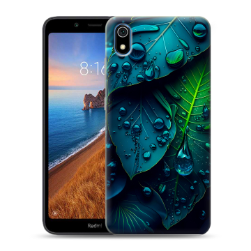 Силиконовый чехол на Xiaomi RedMi 7A с принтом Листья Силиконовый чехол на Xiaomi RedMi 7A с принтом Листья
