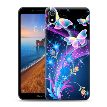 Силиконовый чехол на Xiaomi RedMi 7A с принтом Бабочки Силиконовый чехол на Xiaomi RedMi 7A с принтом Бабочки