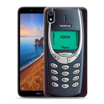 Силиконовый чехол на Xiaomi RedMi 7A с принтом Старый телефон