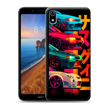 Силиконовый чехол на Xiaomi RedMi 7A с принтом Гоночные машины Силиконовый чехол на Xiaomi RedMi 7A с принтом Гоночные машины