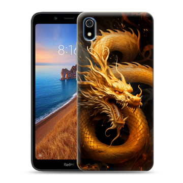 Силиконовый чехол на Xiaomi RedMi 7A с принтом Золотой дракон
