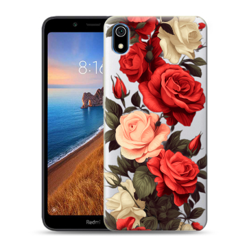 Силиконовый чехол на Xiaomi RedMi 7A с принтом Розы Силиконовый чехол на Xiaomi RedMi 7A с принтом Розы