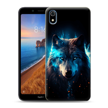 Силиконовый чехол на Xiaomi RedMi 7A с принтом Волк ночной Силиконовый чехол на Xiaomi RedMi 7A с принтом Волк ночной