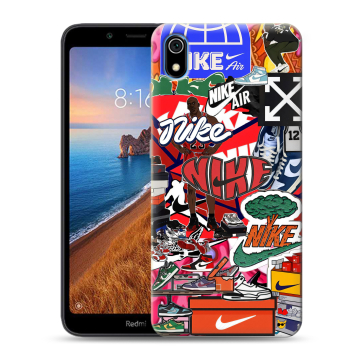 Силиконовый чехол на Xiaomi RedMi 7A с принтом Найк Nike яркий Силиконовый чехол на Xiaomi RedMi 7A с принтом Найк Nike яркий