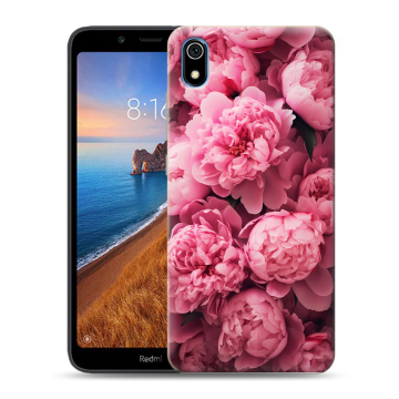 Силиконовый чехол на Xiaomi RedMi 7A с принтом цветы пионы Силиконовый чехол на Xiaomi RedMi 7A с принтом цветы пионы