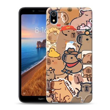 Силиконовый чехол на Xiaomi RedMi 7A с принтом капибара Силиконовый чехол на Xiaomi RedMi 7A с принтом капибара