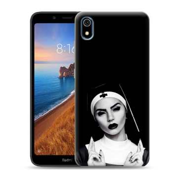 Силиконовый чехол на Xiaomi RedMi 7A с принтом монашка Силиконовый чехол на Xiaomi RedMi 7A с принтом монашка