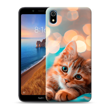 Силиконовый чехол на Xiaomi RedMi 7A с принтом котик Силиконовый чехол на Xiaomi RedMi 7A с принтом котик