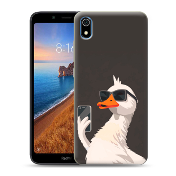 Силиконовый чехол на Xiaomi RedMi 7A с принтом утка в очках Силиконовый чехол на Xiaomi RedMi 7A с принтом утка в очках