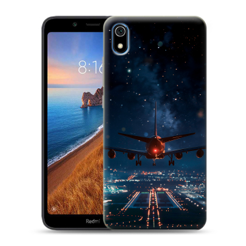 Силиконовый чехол на Xiaomi RedMi 7A с принтом самолет Силиконовый чехол на Xiaomi RedMi 7A с принтом самолет
