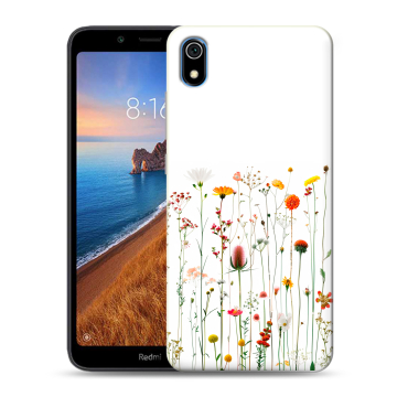 Силиконовый чехол на Xiaomi RedMi 7A с принтом цветы Силиконовый чехол на Xiaomi RedMi 7A с принтом цветы