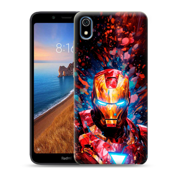 Силиконовый чехол на Xiaomi RedMi 7A с принтом Железный человек Ironman Силиконовый чехол на Xiaomi RedMi 7A с принтом Железный человек Ironman