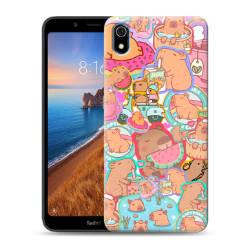 Силиконовый чехол на Xiaomi RedMi 7A с принтом капибары Силиконовый чехол на Xiaomi RedMi 7A с принтом капибары