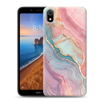 Силиконовый чехол на Xiaomi RedMi 7A с принтом розовый мрамор Силиконовый чехол на Xiaomi RedMi 7A с принтом розовый мрамор