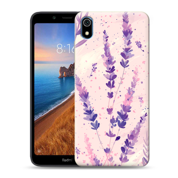 Силиконовый чехол на Xiaomi RedMi 7A с принтом цветы лаванда Силиконовый чехол на Xiaomi RedMi 7A с принтом цветы лаванда